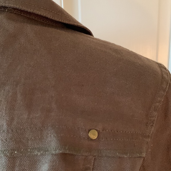 Unmarked Italian Linen Cropped Military Style Jacket - size 0 - Picture 9 of 10